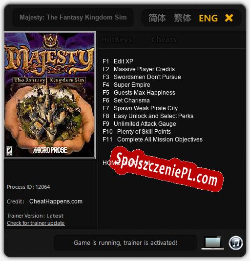 Majesty: The Fantasy Kingdom Sim: Treinador (V1.0.32)