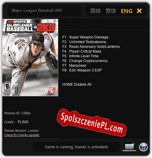 Major League Baseball 2K9: Treinador (V1.0.10)