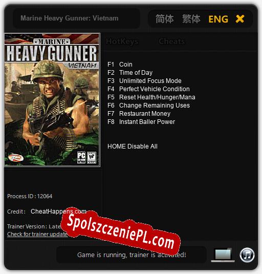 Marine Heavy Gunner: Vietnam: Cheats, Trainer +8 [CheatHappens.com]