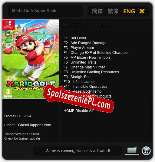 Mario Golf: Super Rush: Treinador (V1.0.53)