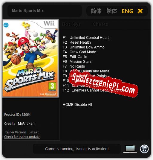 Mario Sports Mix: Cheats, Trainer +12 [MrAntiFan]