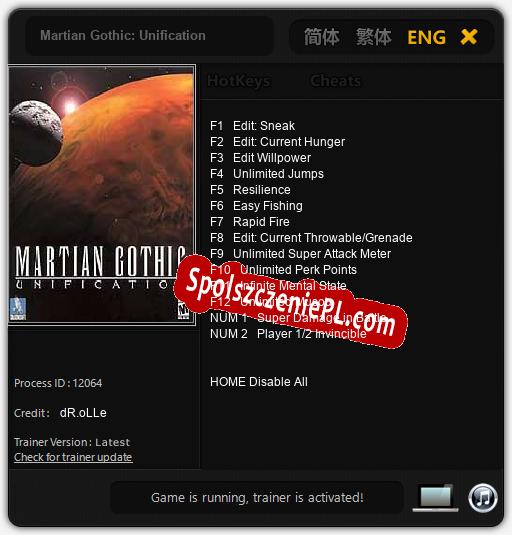 Martian Gothic: Unification: Trainer +14 [v1.3]