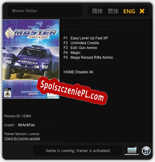 Master Rallye: Trainer +5 [v1.5]