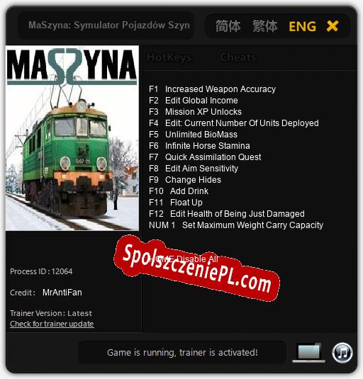 Treinador liberado para MaSzyna: Symulator Pojazdów Szynowych [v1.0.2]