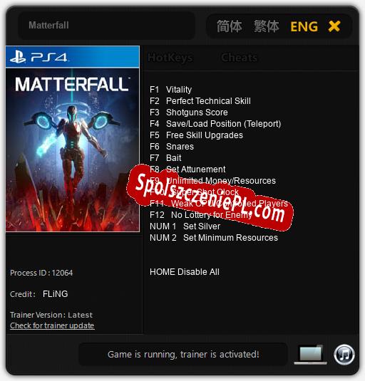 Matterfall: Cheats, Trainer +14 [FLiNG]