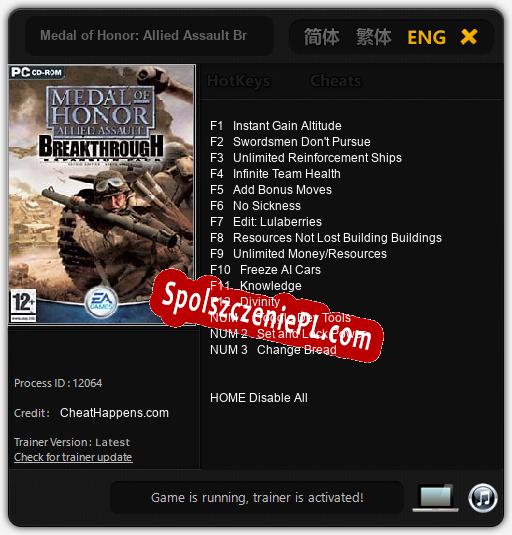 Medal of Honor: Allied Assault Breakthrough: Trainer +15 [v1.3]