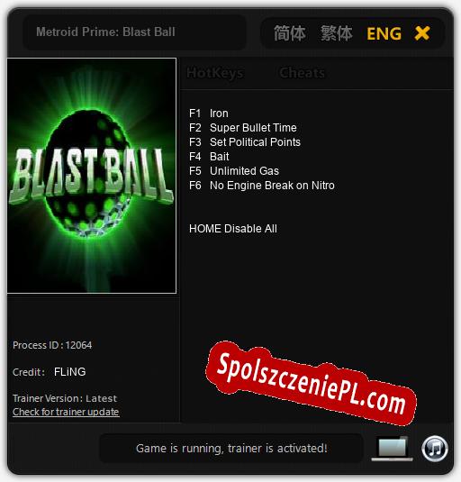 Metroid Prime: Blast Ball: Trainer +6 [v1.7]