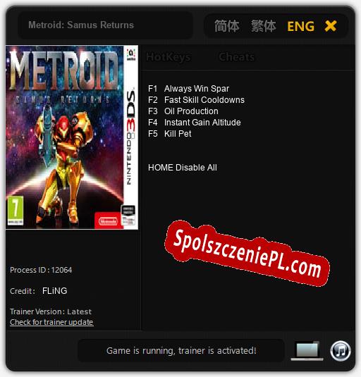 Metroid: Samus Returns: Treinador (V1.0.62)