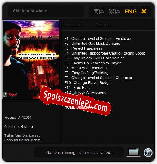 Midnight Nowhere: Cheats, Trainer +12 [dR.oLLe]