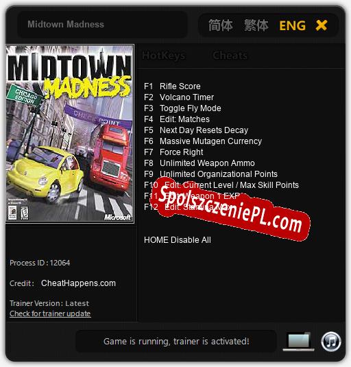 Treinador liberado para Midtown Madness [v1.0.6]