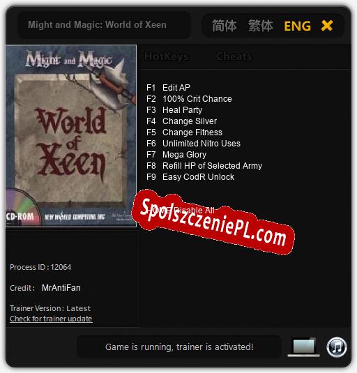 Treinador liberado para Might and Magic: World of Xeen [v1.0.4]