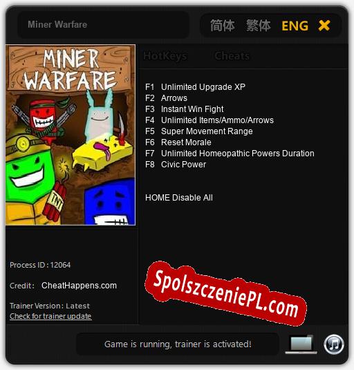 Miner Warfare: Trainer +8 [v1.9]