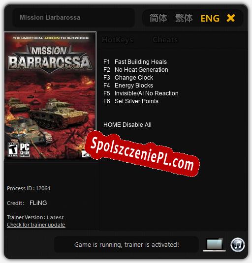 Mission Barbarossa: Cheats, Trainer +6 [FLiNG]