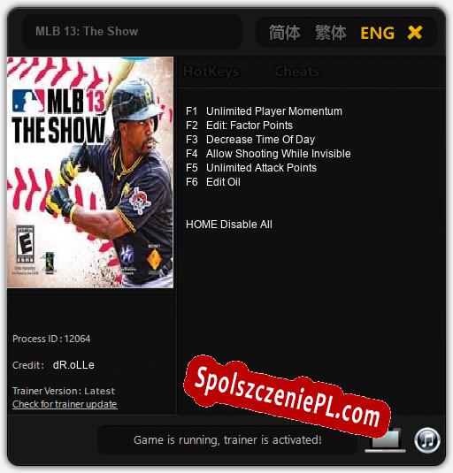 MLB 13: The Show: Trainer +6 [v1.9]