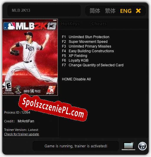 Treinador liberado para MLB 2K13 [v1.0.9]