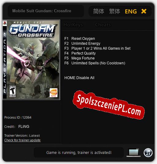 Treinador liberado para Mobile Suit Gundam: Crossfire [v1.0.3]