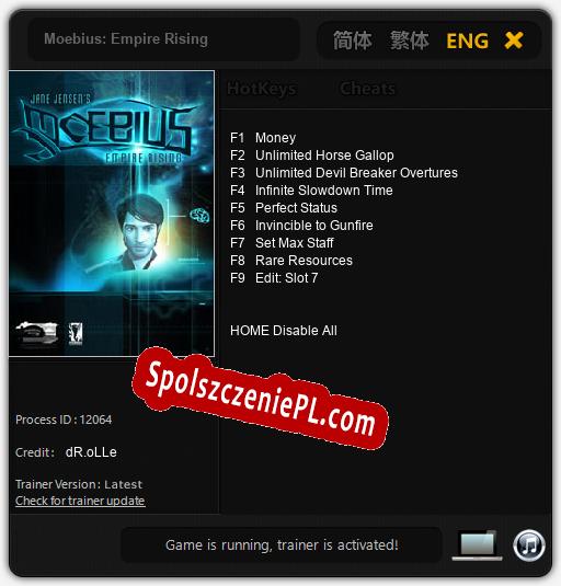 Moebius: Empire Rising: Cheats, Trainer +9 [dR.oLLe]