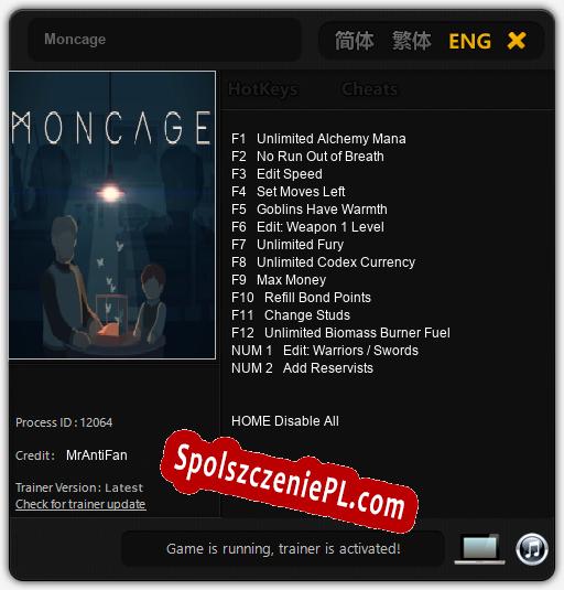 Moncage: Trainer +14 [v1.9]