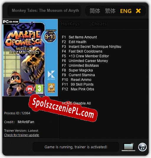 Treinador liberado para Monkey Tales: The Museum of Anything [v1.0.4]