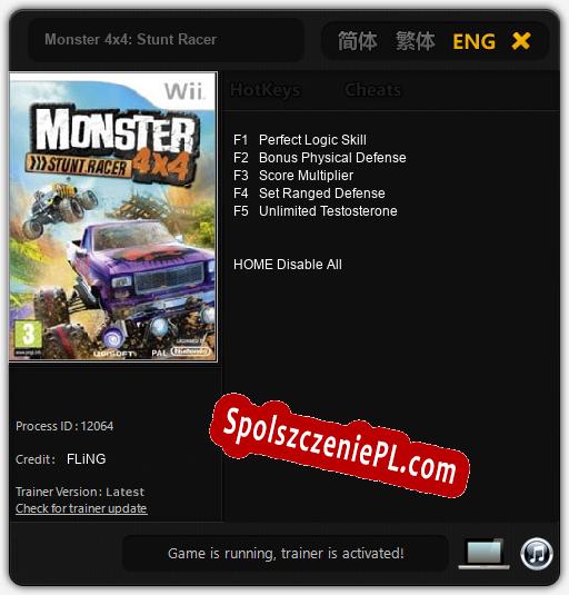 Treinador liberado para Monster 4x4: Stunt Racer [v1.0.2]