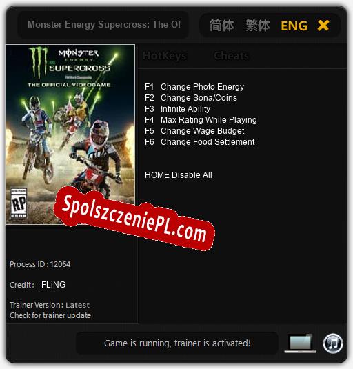 Monster Energy Supercross: The Official Videogame: Cheats, Trainer +6 [FLiNG]