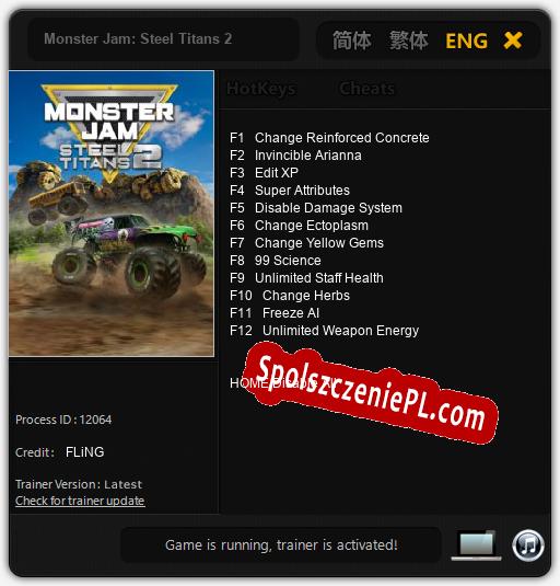 Treinador liberado para Monster Jam: Steel Titans 2 [v1.0.1]