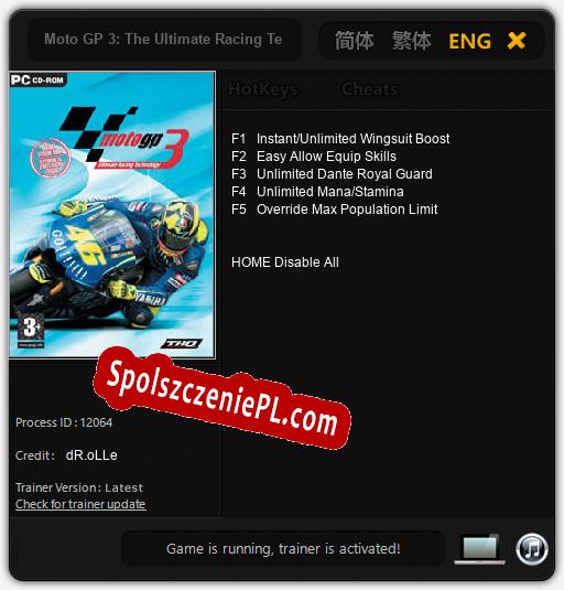 Moto GP 3: The Ultimate Racing Technology: Cheats, Trainer +5 [dR.oLLe]