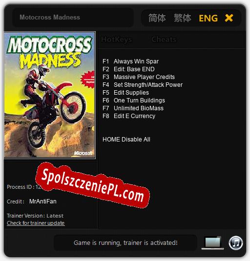 Motocross Madness: Trainer +8 [v1.2]