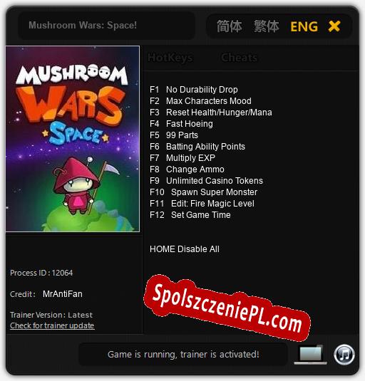 Mushroom Wars: Space!: Trainer +12 [v1.2]