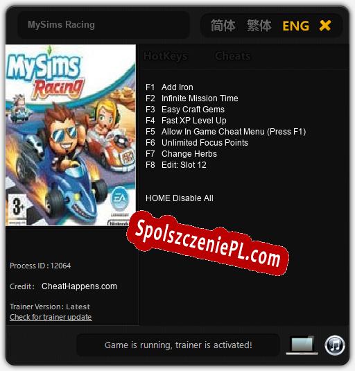 MySims Racing: Cheats, Trainer +8 [CheatHappens.com]