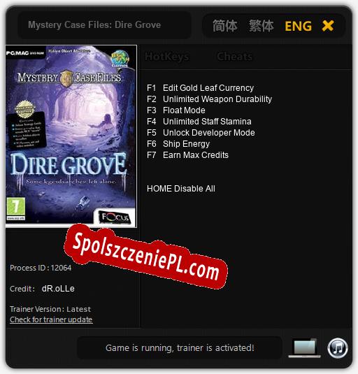 Mystery Case Files: Dire Grove: Trainer +7 [v1.4]