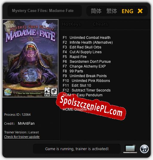 Mystery Case Files: Madame Fate: Treinador (V1.0.93)