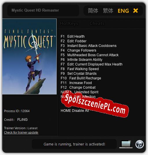 Treinador liberado para Mystic Quest HD Remaster [v1.0.9]