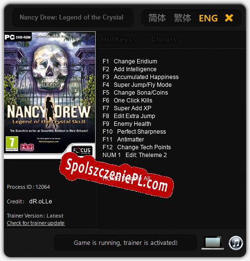 Nancy Drew: Legend of the Crystal Skull: Treinador (V1.0.56)