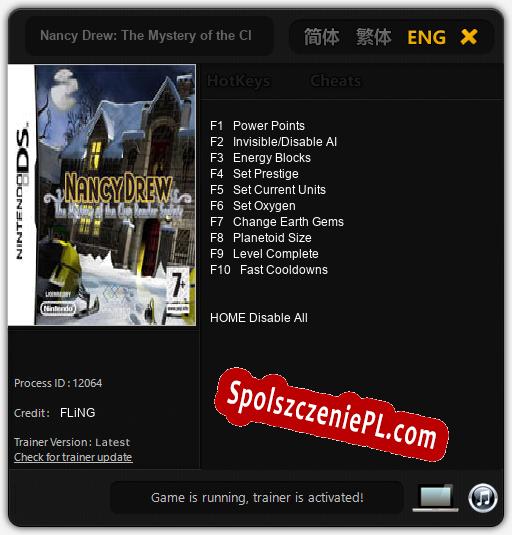 Nancy Drew: The Mystery of the Clue Bender Society: Treinador (V1.0.73)