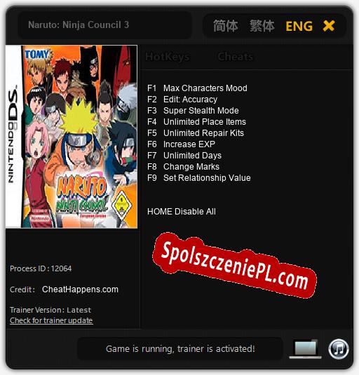 Treinador liberado para Naruto: Ninja Council 3 [v1.0.8]