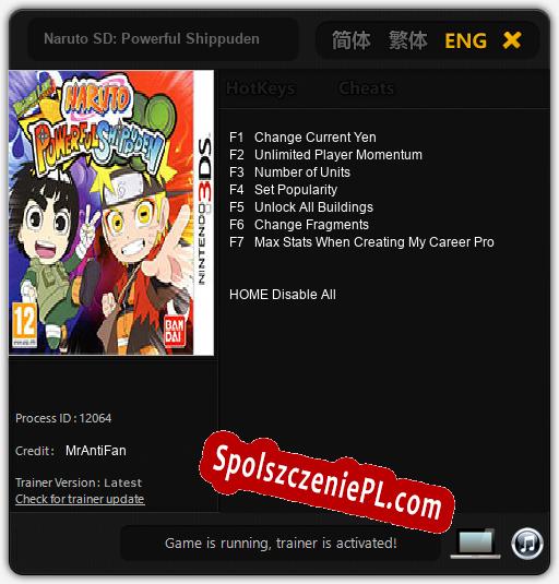 Treinador liberado para Naruto SD: Powerful Shippuden [v1.0.7]