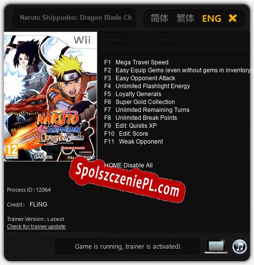 Naruto Shippuden: Dragon Blade Chronicles: Cheats, Trainer +11 [FLiNG]