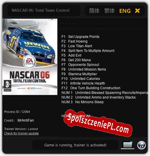 Treinador liberado para NASCAR 06: Total Team Control [v1.0.2]