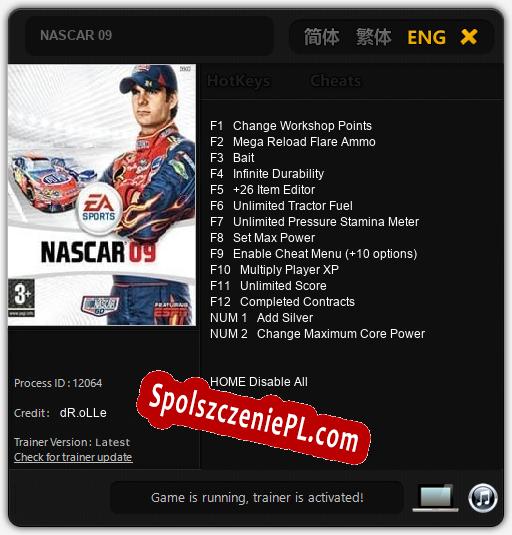 NASCAR 09: Trainer +14 [v1.2]