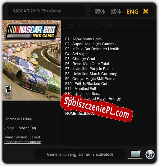 NASCAR 2011: The Game: Treinador (V1.0.93)