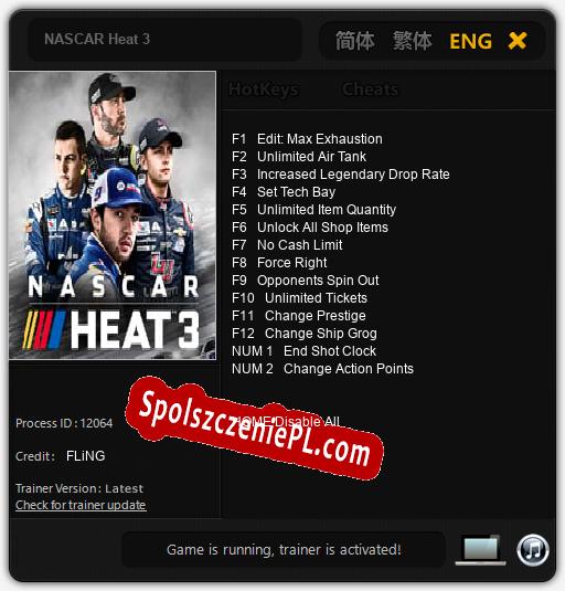 NASCAR Heat 3: Trainer +14 [v1.8]