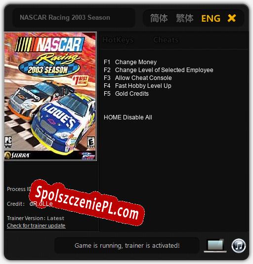 NASCAR Racing 2003 Season: Trainer +5 [v1.7]