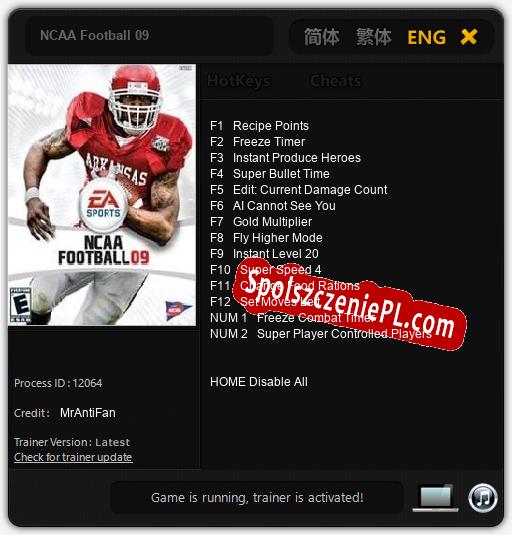 Treinador liberado para NCAA Football 09 [v1.0.9]