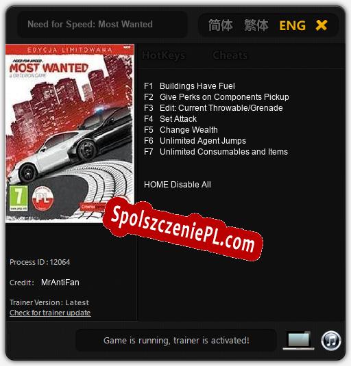 Need for Speed: Most Wanted: Cheats, Trainer +7 [MrAntiFan]