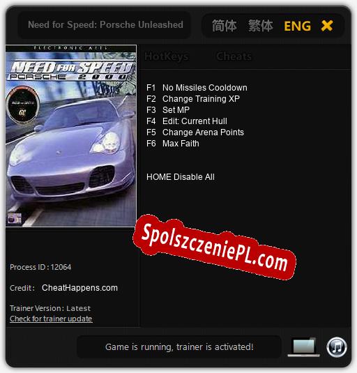 Treinador liberado para Need for Speed: Porsche Unleashed [v1.0.4]