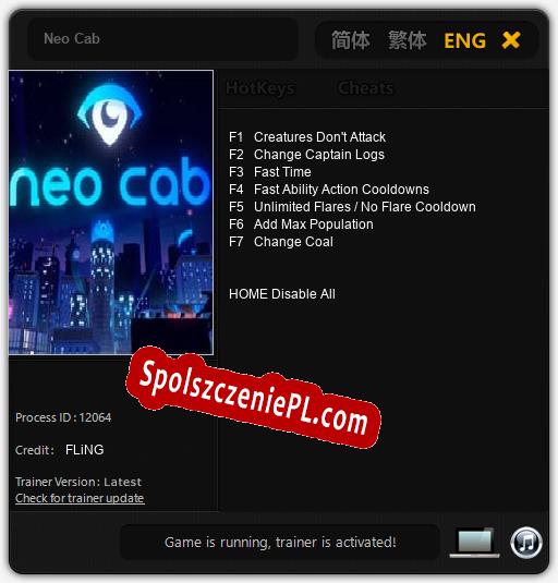 Treinador liberado para Neo Cab [v1.0.9]