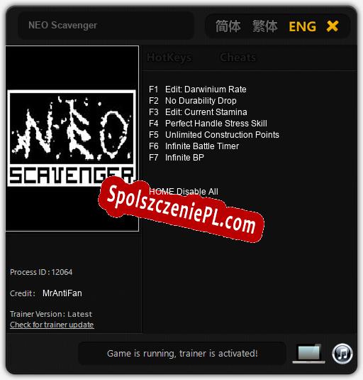 NEO Scavenger: Treinador (V1.0.91)