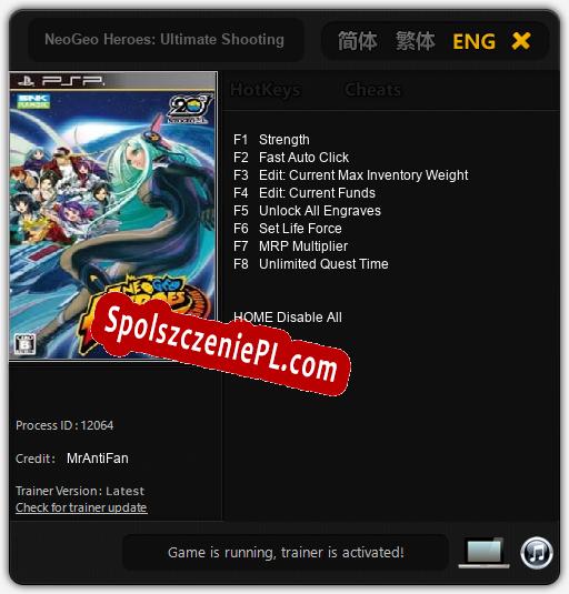 NeoGeo Heroes: Ultimate Shooting: Treinador (V1.0.20)