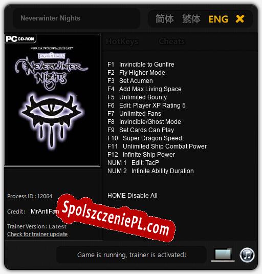 Neverwinter Nights: Cheats, Trainer +14 [MrAntiFan]